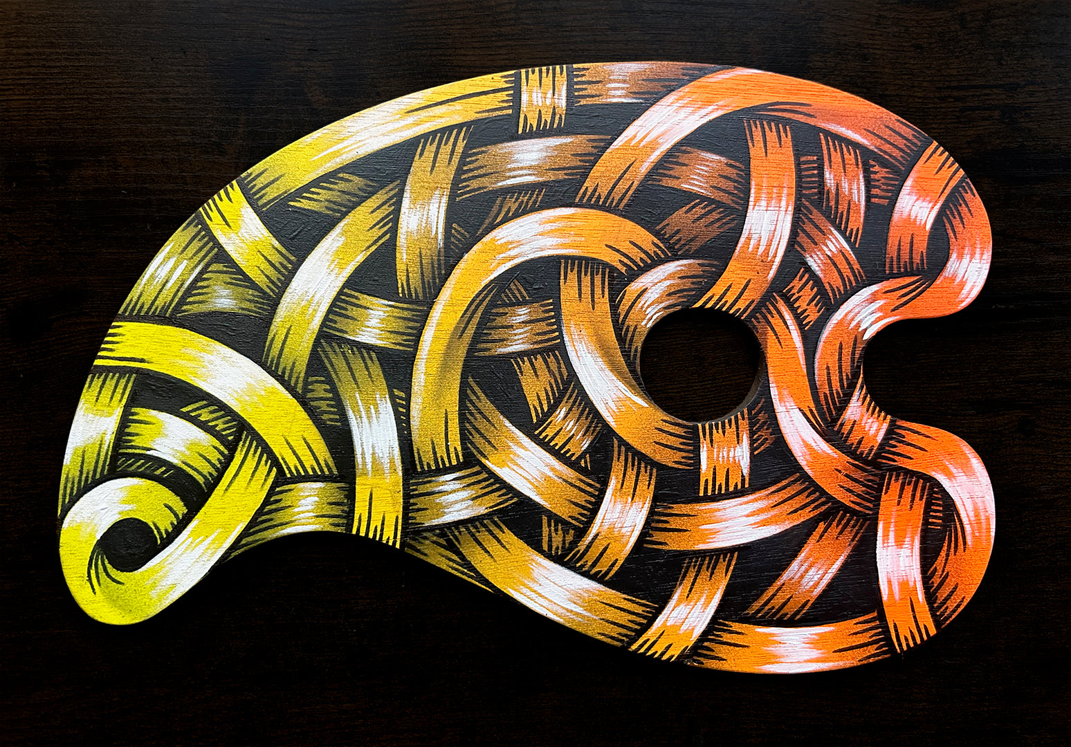 "Ribboned Artist Palette" - Yellow/Orange (2022)
