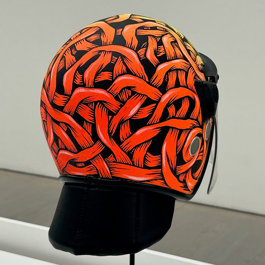 "Ribboned Riot Police Helmet" Orange (2012)