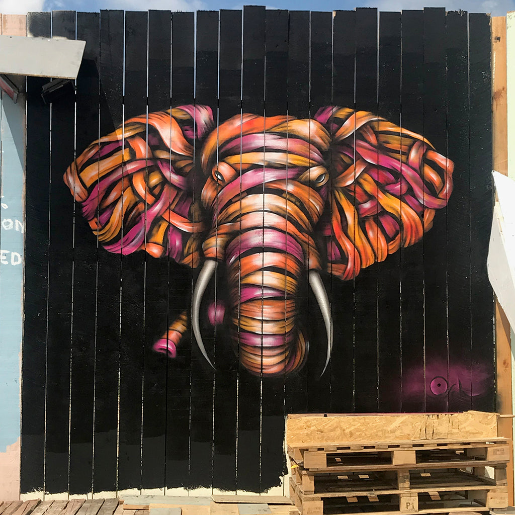 "Ribboned Elephant"  Gold  (2018) Limited Edition