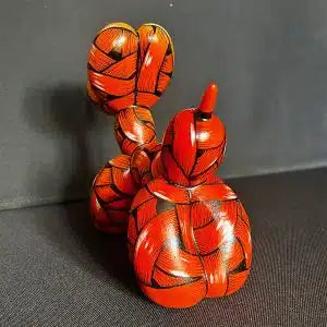 An Otto Schade AKA Osch unique artwork,  yellow and orange ribboned balloon dog