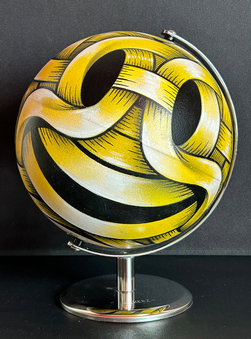 "Ribboned Globe Smiley-Sad" (2023)