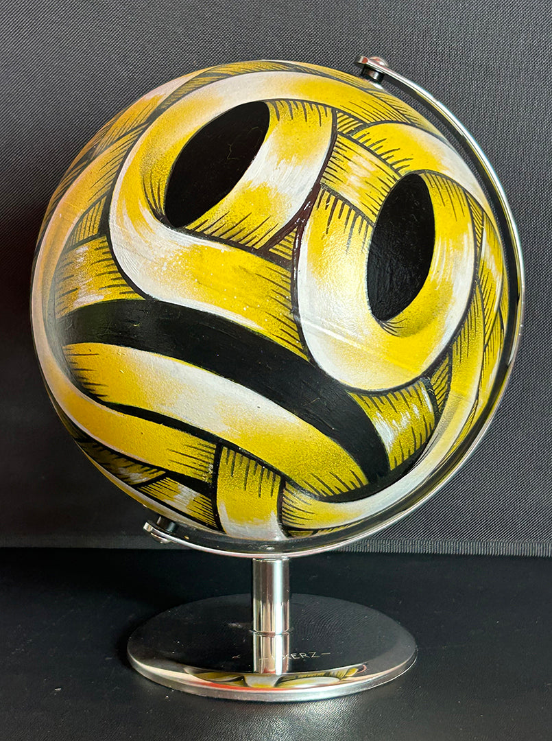 "Ribboned Globe Smiley-Sad" (2023)
